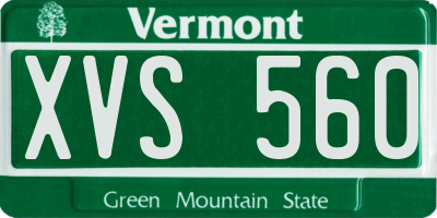 VT license plate XVS560