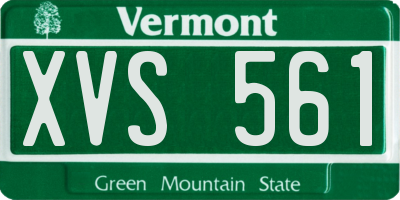 VT license plate XVS561