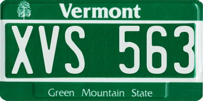 VT license plate XVS563