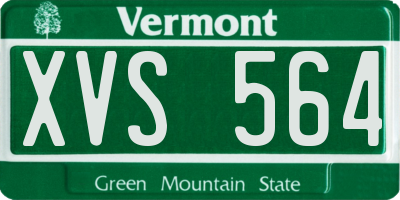 VT license plate XVS564