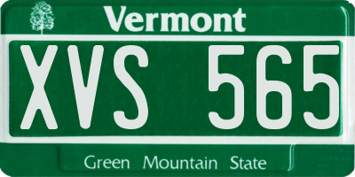 VT license plate XVS565