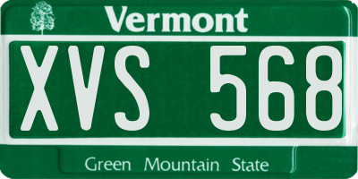 VT license plate XVS568