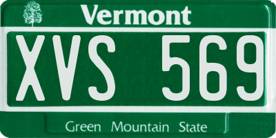 VT license plate XVS569