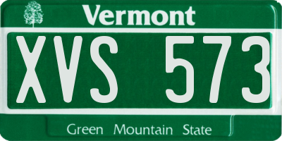 VT license plate XVS573