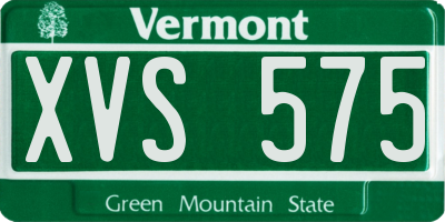 VT license plate XVS575