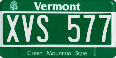 VT license plate XVS577