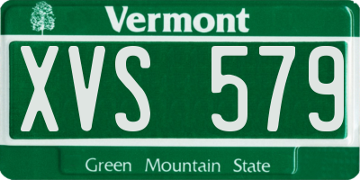 VT license plate XVS579