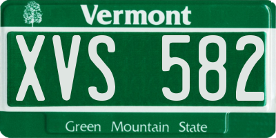 VT license plate XVS582