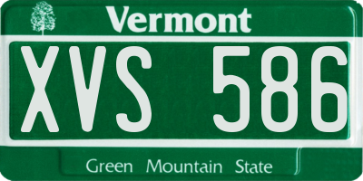 VT license plate XVS586
