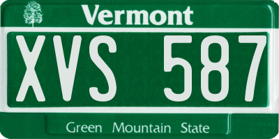 VT license plate XVS587
