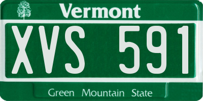 VT license plate XVS591