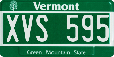 VT license plate XVS595