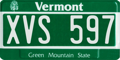 VT license plate XVS597