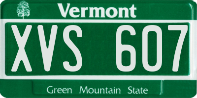 VT license plate XVS607