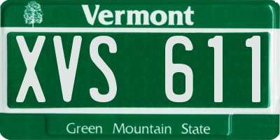 VT license plate XVS611