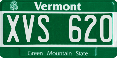 VT license plate XVS620