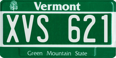 VT license plate XVS621