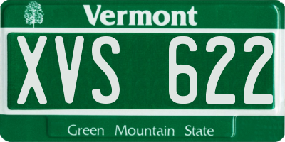 VT license plate XVS622