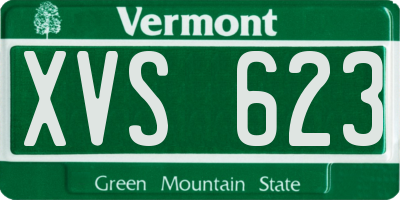 VT license plate XVS623