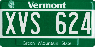 VT license plate XVS624
