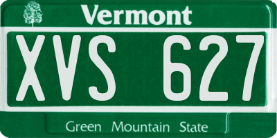 VT license plate XVS627