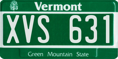 VT license plate XVS631