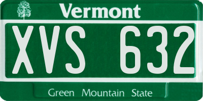 VT license plate XVS632