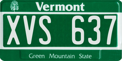 VT license plate XVS637