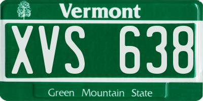 VT license plate XVS638