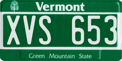 VT license plate XVS653