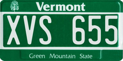 VT license plate XVS655