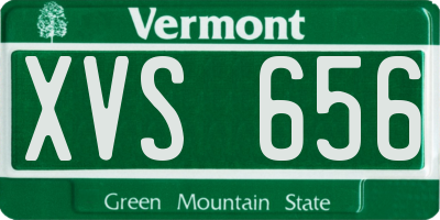 VT license plate XVS656