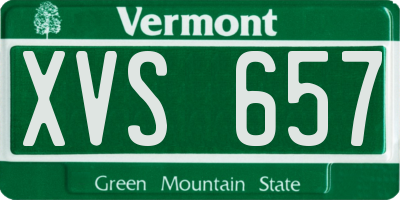 VT license plate XVS657