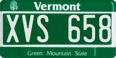 VT license plate XVS658