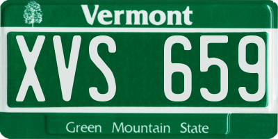 VT license plate XVS659