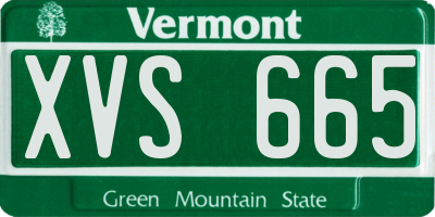 VT license plate XVS665