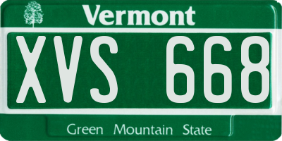 VT license plate XVS668