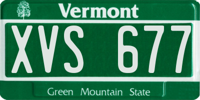 VT license plate XVS677