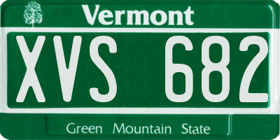 VT license plate XVS682