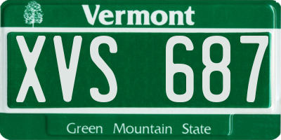 VT license plate XVS687