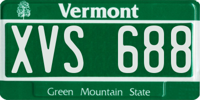 VT license plate XVS688