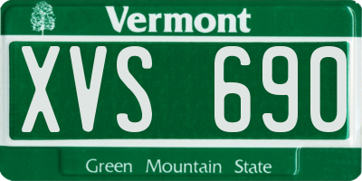 VT license plate XVS690