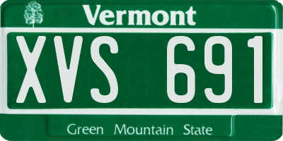 VT license plate XVS691