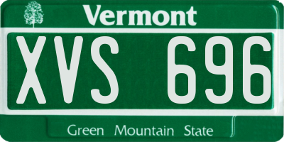 VT license plate XVS696
