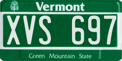 VT license plate XVS697