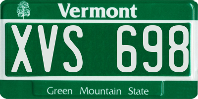 VT license plate XVS698