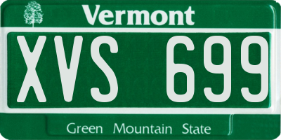 VT license plate XVS699