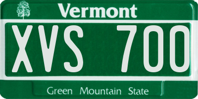 VT license plate XVS700