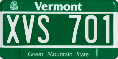 VT license plate XVS701