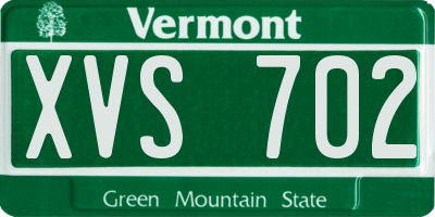 VT license plate XVS702